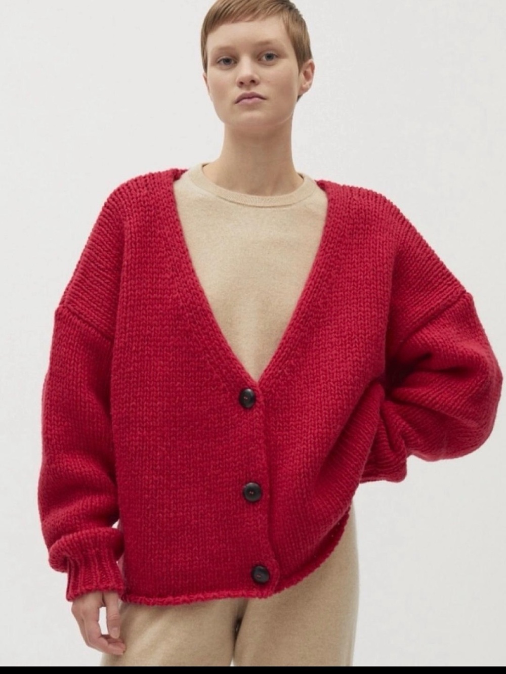 Babaa no 57 wool cardigan Ruby